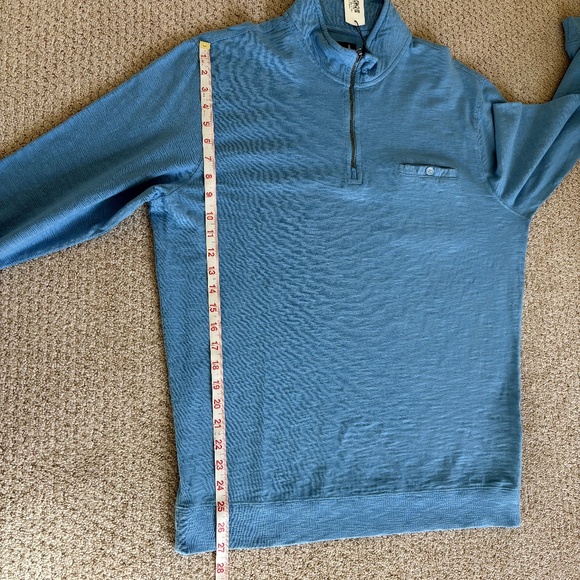 Johnnie-O Keane Quarter Zip Pullover Large Blue - Picture 8 of 13